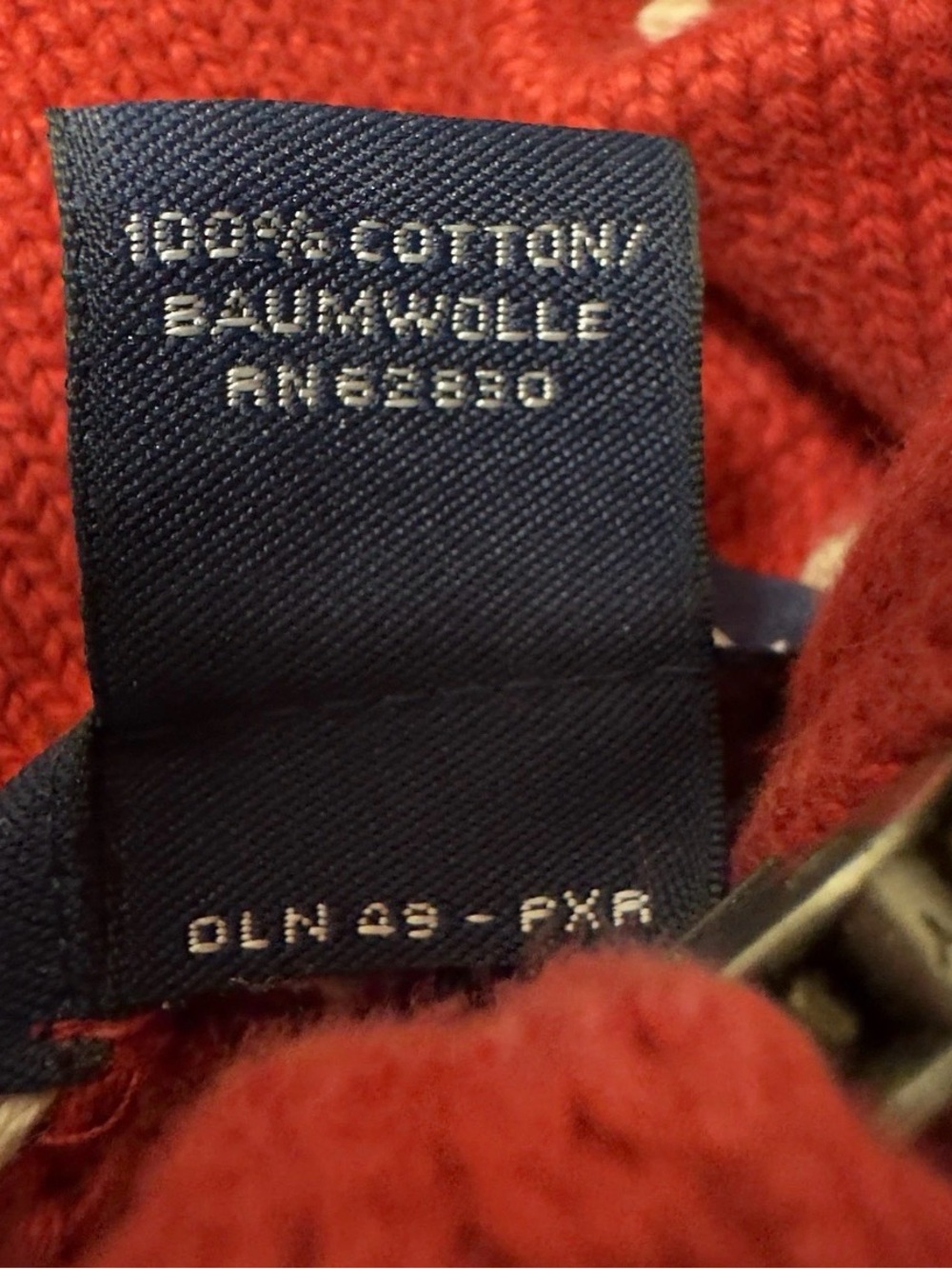 Vintage Lands End Nordic Ski Sweater Womens XL Red 1/4 Zip Snowflakes Fair Isle - Picture 10 of 11